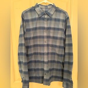 Lululemon Men’s Soft Knit Overshirt | Blue Plaid | Size L